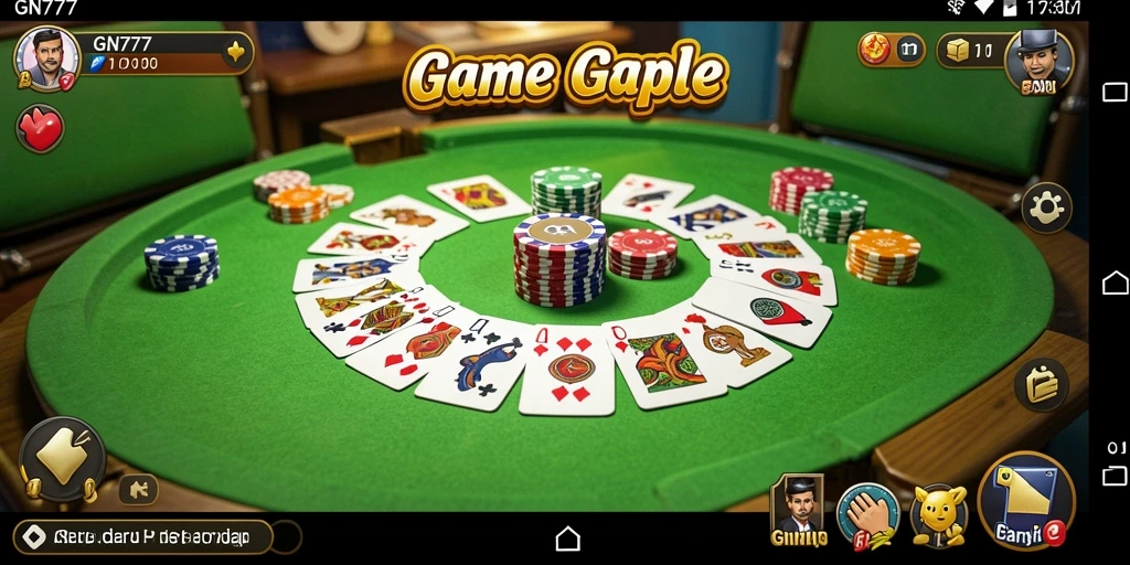 Screenshot gameplay GN777 yang menunjukkan keseruan bermain Gaple.