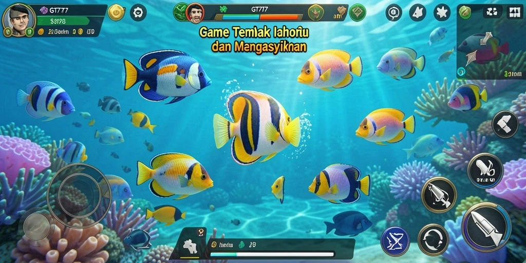 Screenshot gameplay GT777 menampilkan aksi seru menembak ikan.