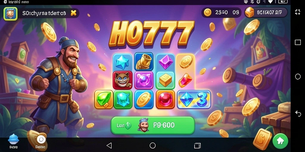 Screenshot gameplay HO777 menampilkan momen seru mencocokkan item Match-3.