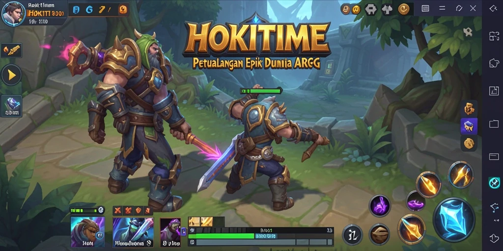 Screenshot HOKITIME menampilkan aksi seru dalam pertempuran ARPG.