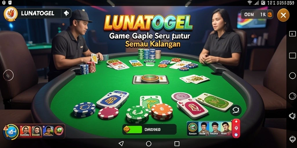 Tampilan menarik saat bermain Gaple di LUNATOGEL.