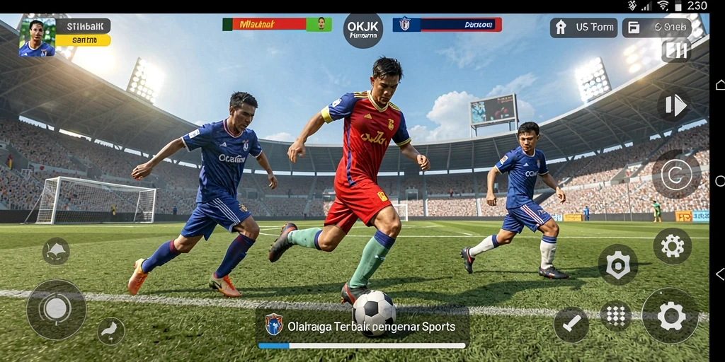 Screenshot gameplay OKJK menampilkan serunya pertandingan olahraga.