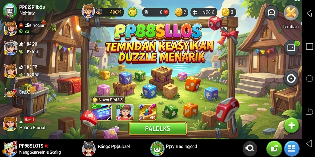 Tampilan gameplay menarik PP88SLOTS dengan potongan Puzzle yang berwarna-warni.