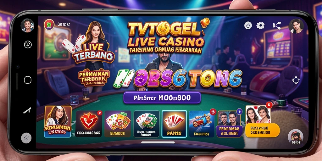 Screenshot utama TVTOGEL menampilkan dealer profesional dan permainan Live Casino yang mendebarkan.