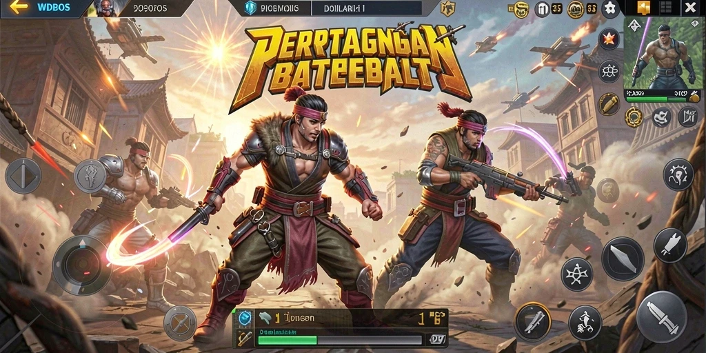 Tampilan gameplay seru WDBOS di arena Battle Royale.